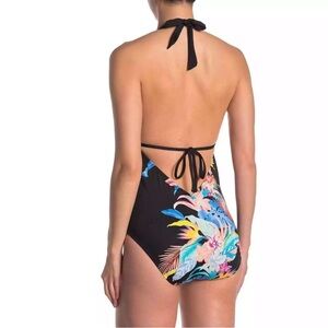 New Laundry Shelli Segal Black Floral Swimsuit